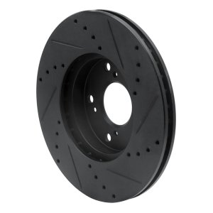 Honda Civic Brake Rotor (1) - Front Left - R1 Concepts - Drilled & Slotted - Black - `06-`15 Honda Civic Brake Rotor (1) - Front Left - R1 Concepts - Drilled & Slotted - Black - `06-`15